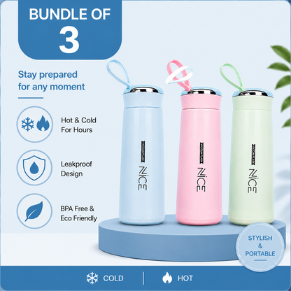 400ML Nice Portable Hot & Cold Water Bottle with Carry Strap