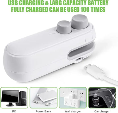Mini Rechargeable Bag Sealing Machine – Portable Heat Sealer for Plastic Bags & Food Storage – USB Rechargeable Sealer