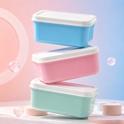 Pastel Fresh Keep Food Storage Container Set – Square Airtight Kitchen Boxes (3 Pack)
