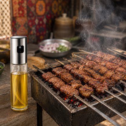 100ML Oil Sprayer Bottle – Olive Oil & Vinegar Mister for Cooking, BBQ & Air Fryer