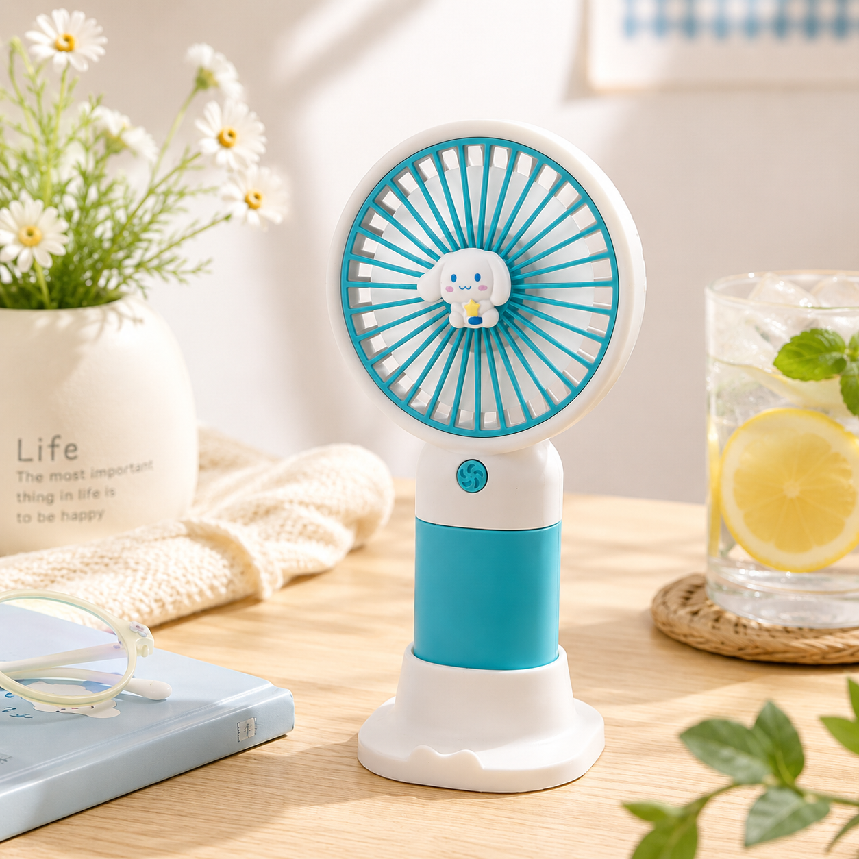 3 Mode Portable Mini Handheld Fan – Cute USB Rechargeable Cooling Fan