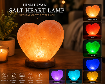 Premium Handcrafted Himalayan Salt Lamp – Crystal Rock, Wooden Base
