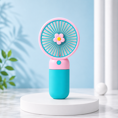 3 Mode Portable Mini Handheld Fan – Cute USB Rechargeable Cooling Fan