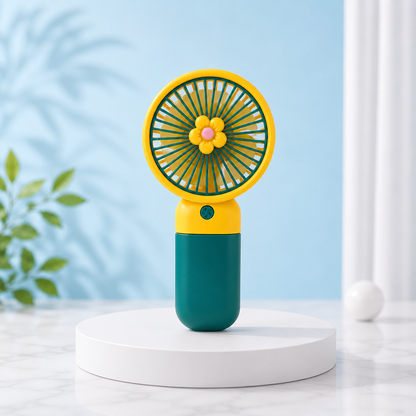 3 Mode Portable Mini Handheld Fan – Cute USB Rechargeable Cooling Fan